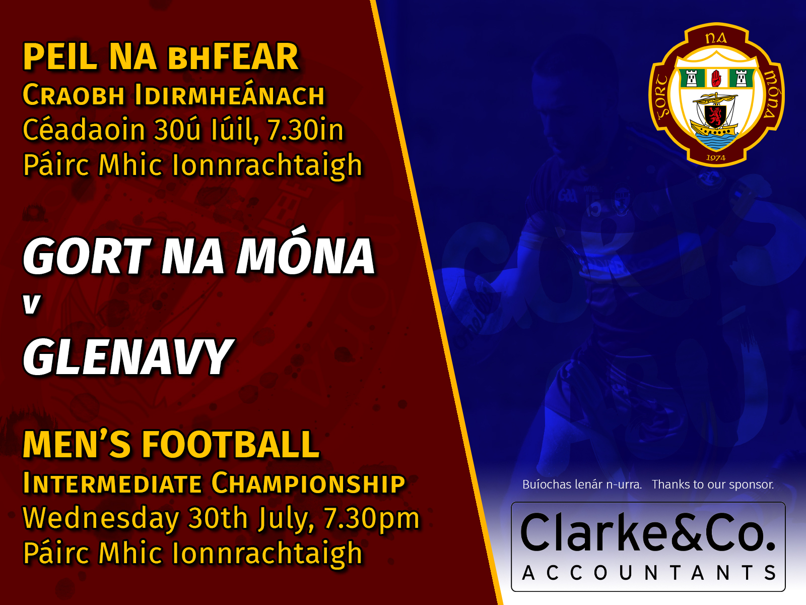 Senior men’s footballers v Glenavy