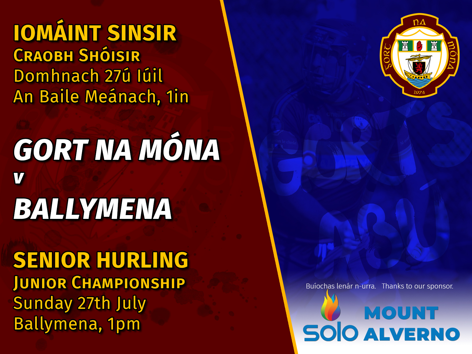Senior hurlers v Ballymena
