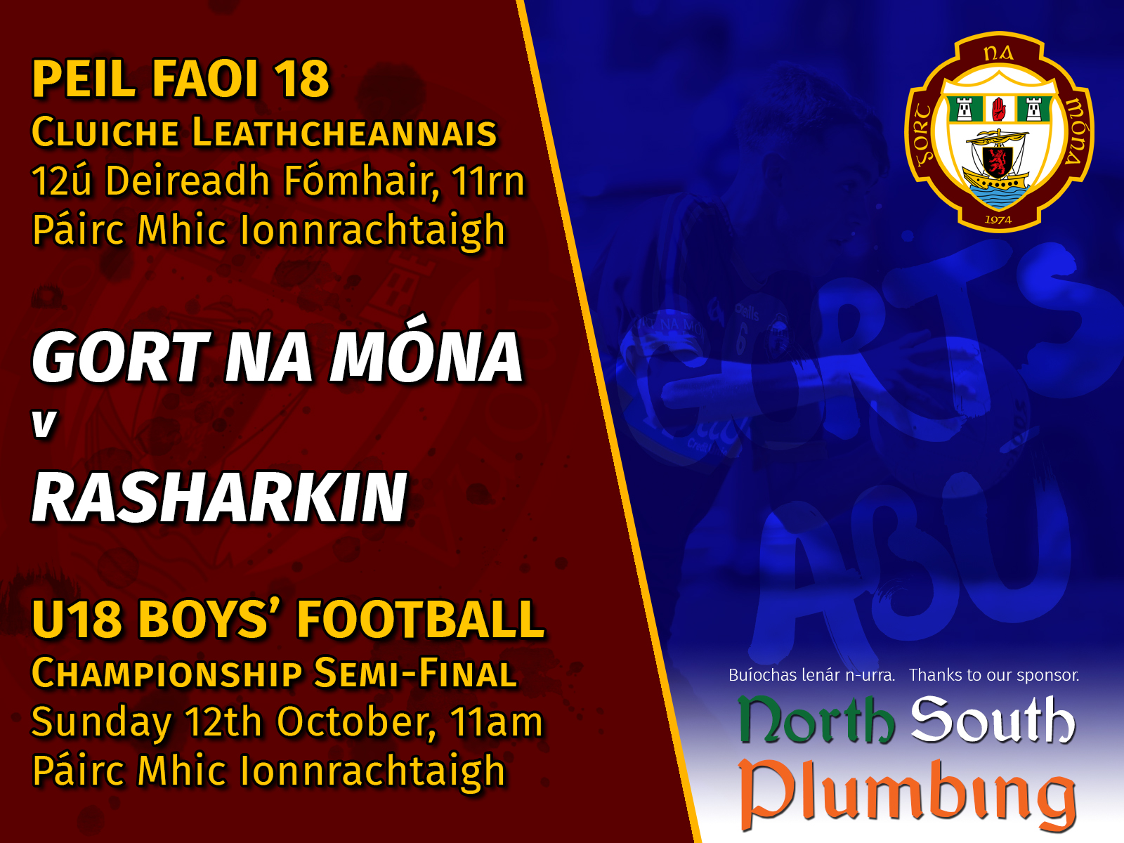 U18 boys footballers v Rasharkin