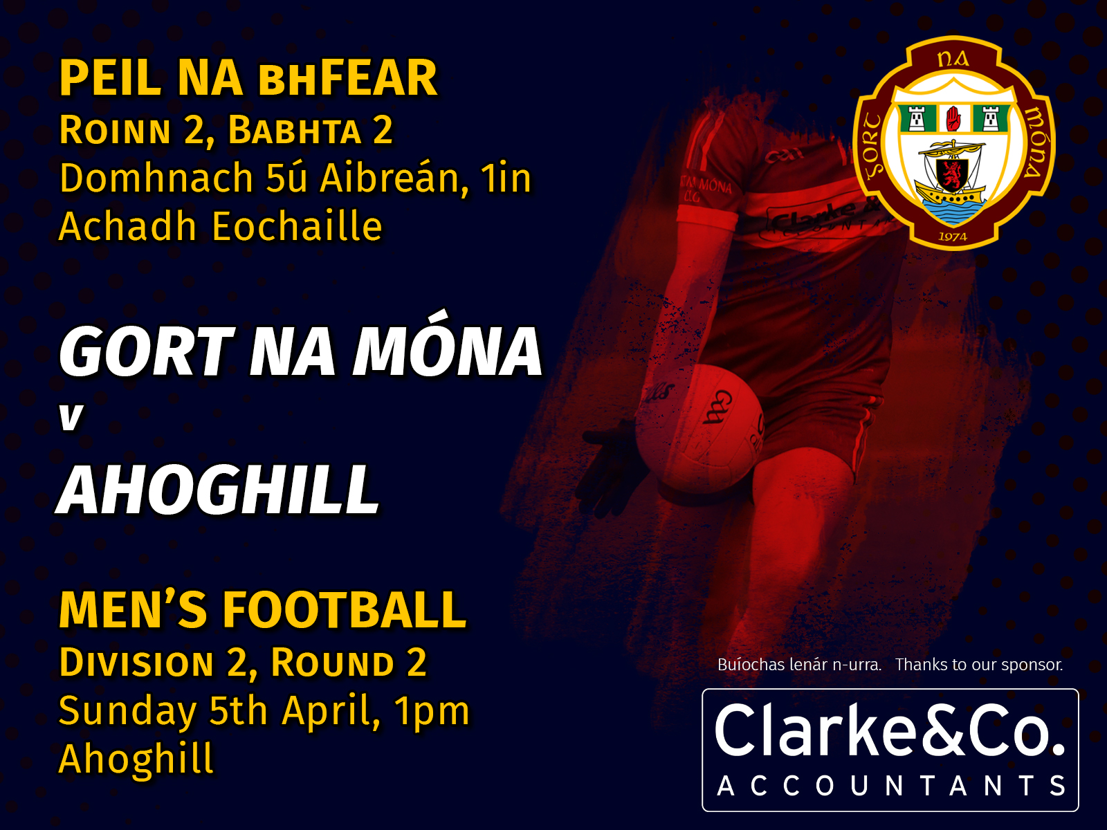Senior men’s footballers v Ahoghill